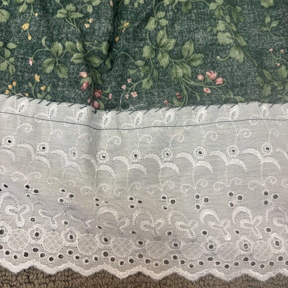 Vintage Handmade Dress Cotton Poplin Floral Babydoll Square Neck Wide Strap Shor - Picture 10 of 12